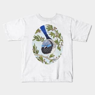 Fairy wren on a branch Kids T-Shirt